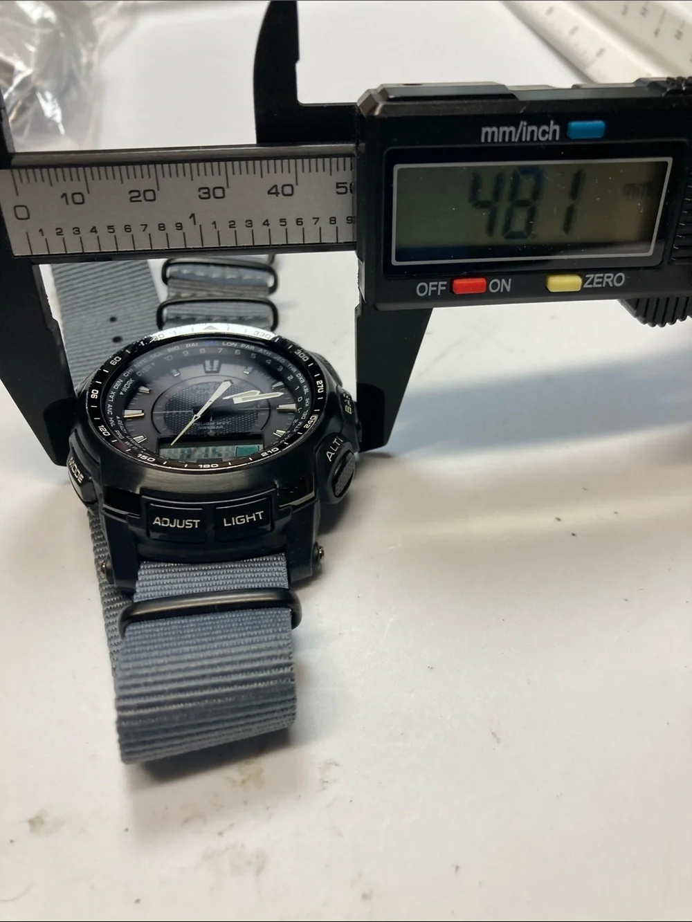 Casio Pro Trek PRW-5100YT, Black and Gray Analog-Digital, gray nato strap